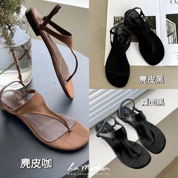 T字涼鞋(麂皮黑咖/皮革霧面/偏小半號)